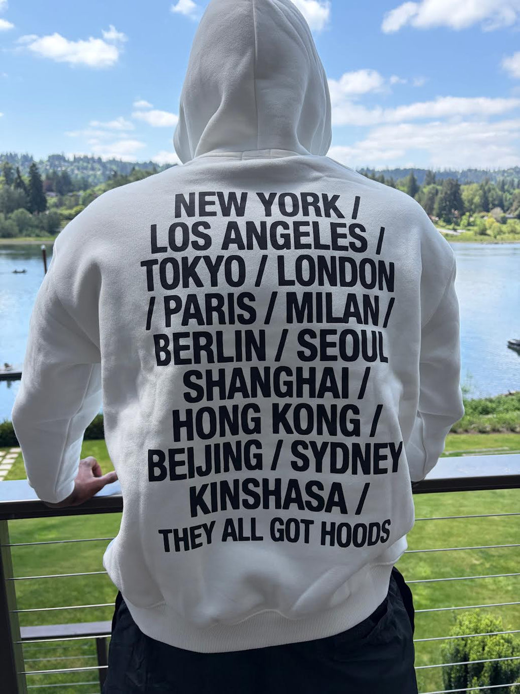 They all got Hoods white Hoodie Oversize Fleeced