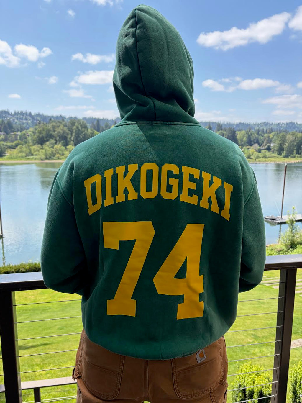Zaire 74 vintage Green hoodie Snow Wash Fleece