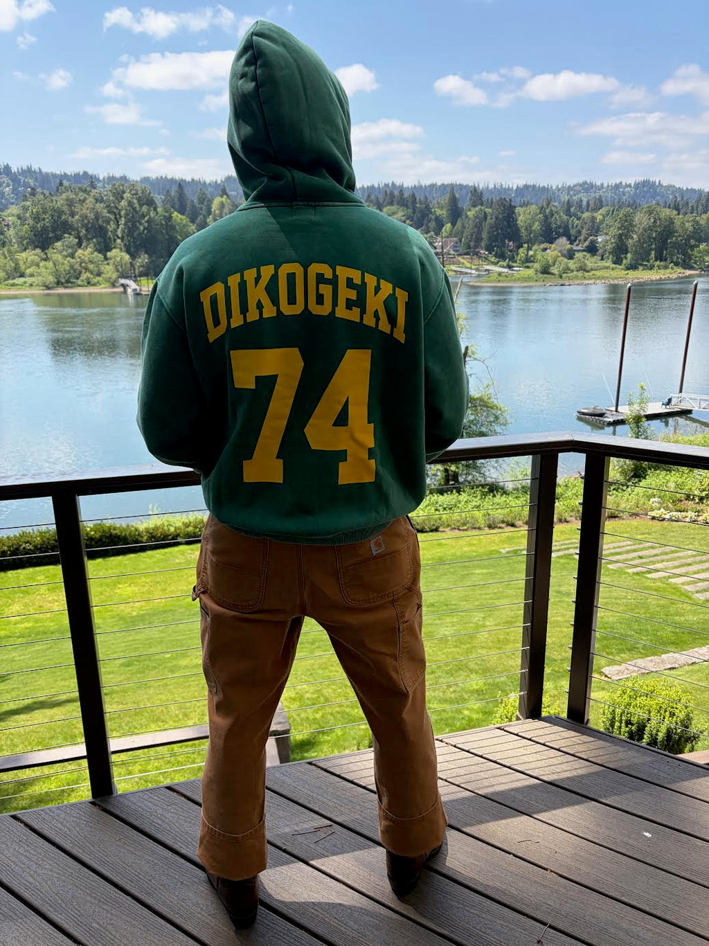 Zaire 74 vintage Green hoodie Snow Wash Fleece