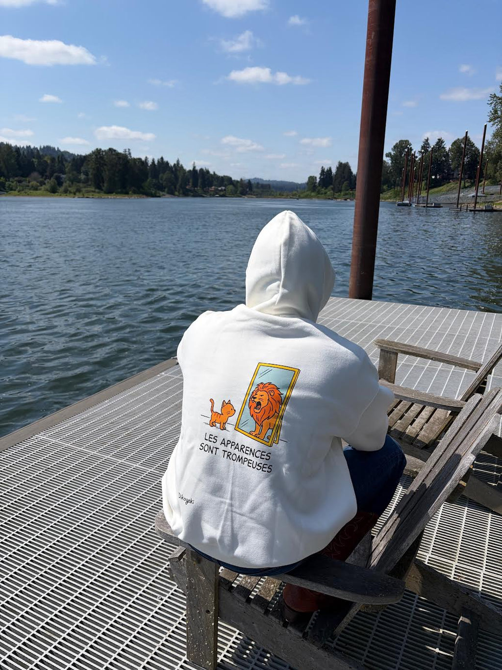 Les apparences sont trompeuses back Hoodie White
