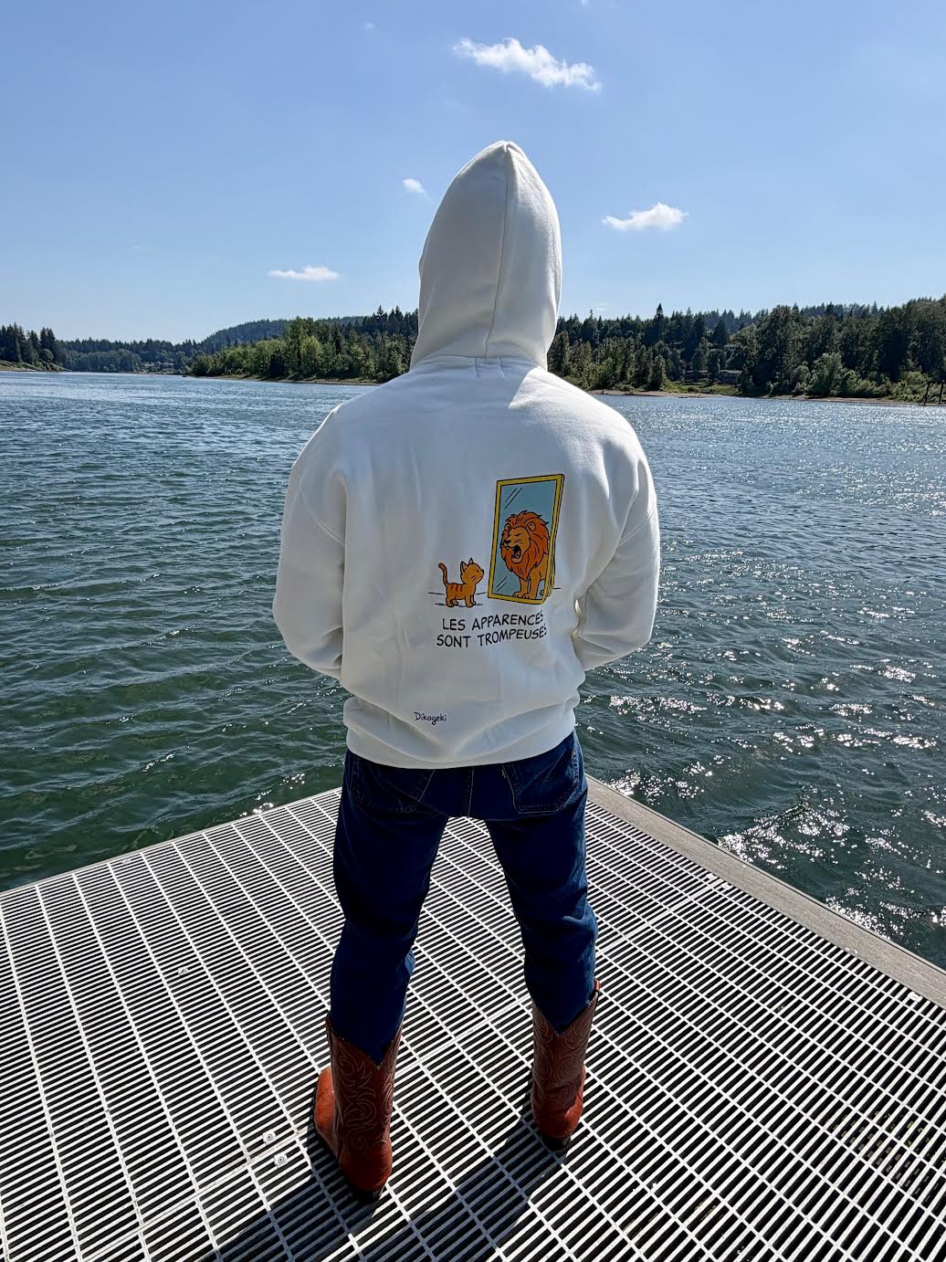 Les apparences sont trompeuses back Hoodie White