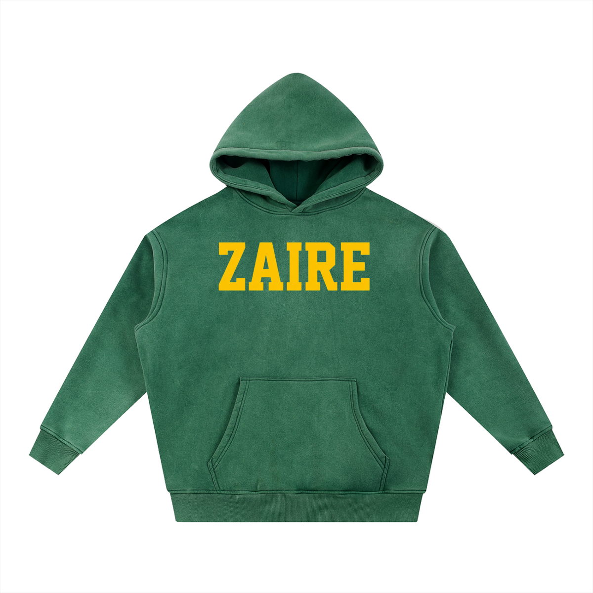 Zaire 74 vintage Green hoodie Snow Wash Fleece