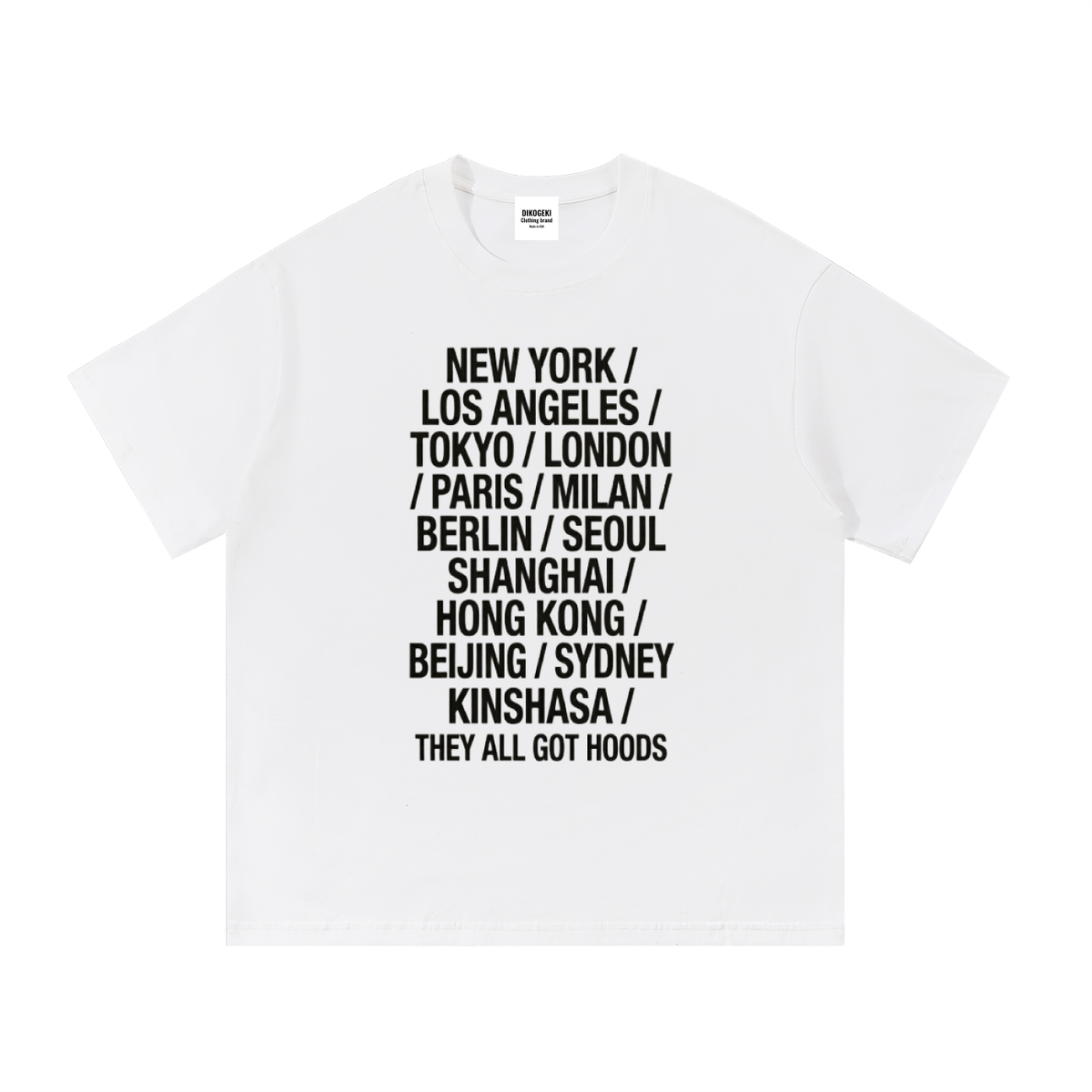 They all got Hoods T-shirt Essential Cotton T-Shirt White