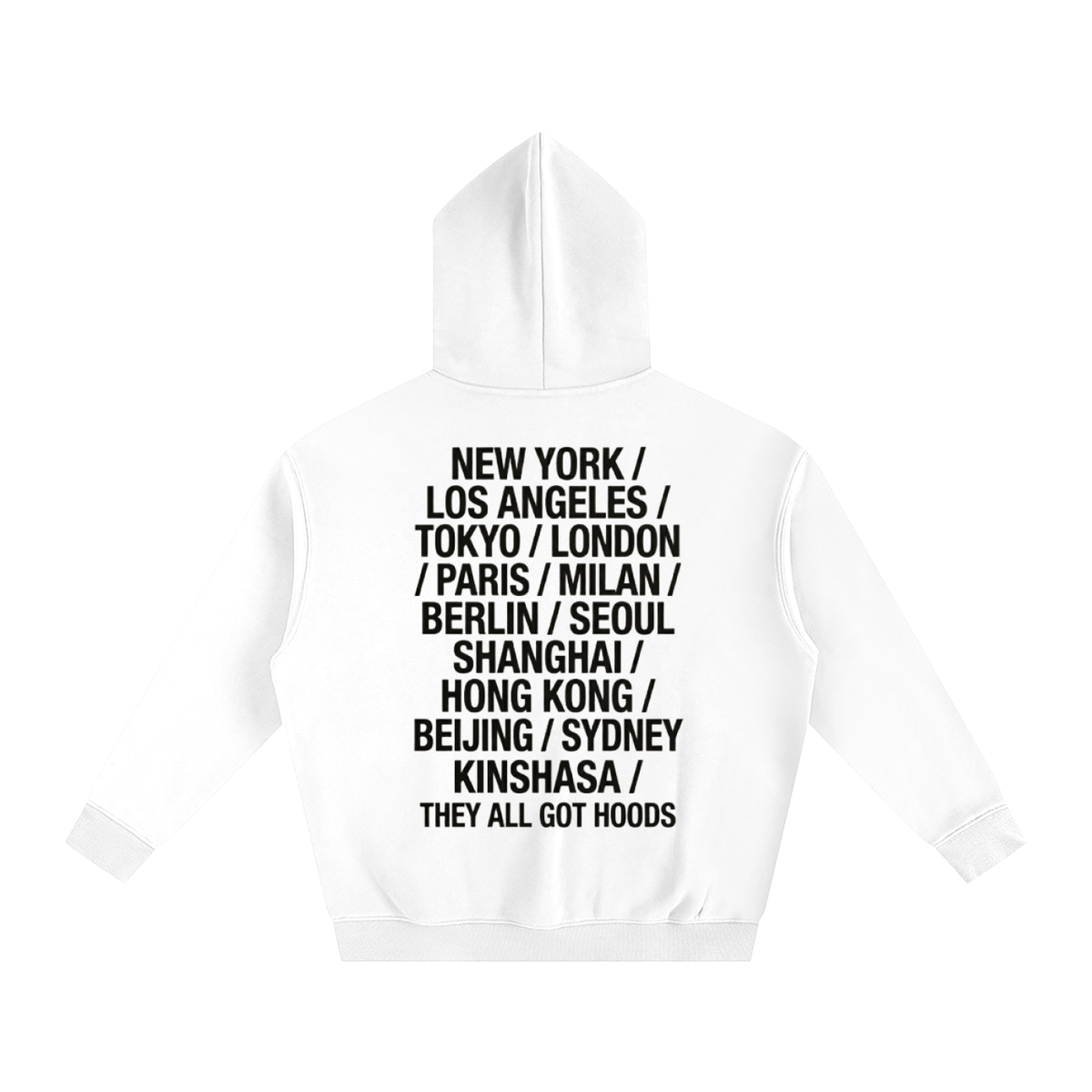 They all got Hoods white Hoodie Oversize Fleeced